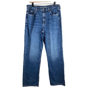 American Eagle Low Rise Baggy Jeans Straight Leg Plus Size 14